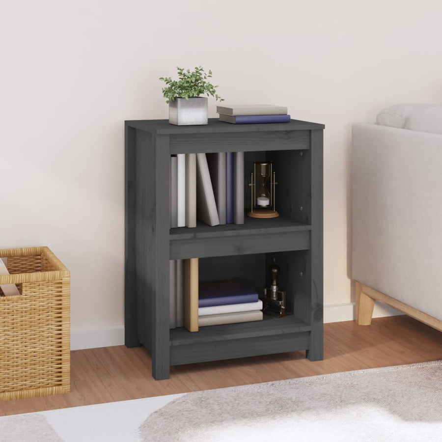 Boekenkast 50X35X68 Cm Massief Grenenhout Grijs