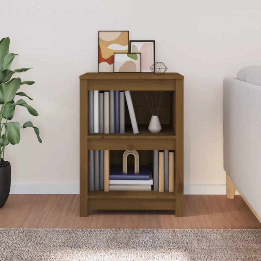 Boekenkast 50X35X68 Cm Massief Grenenhout Honingbruin