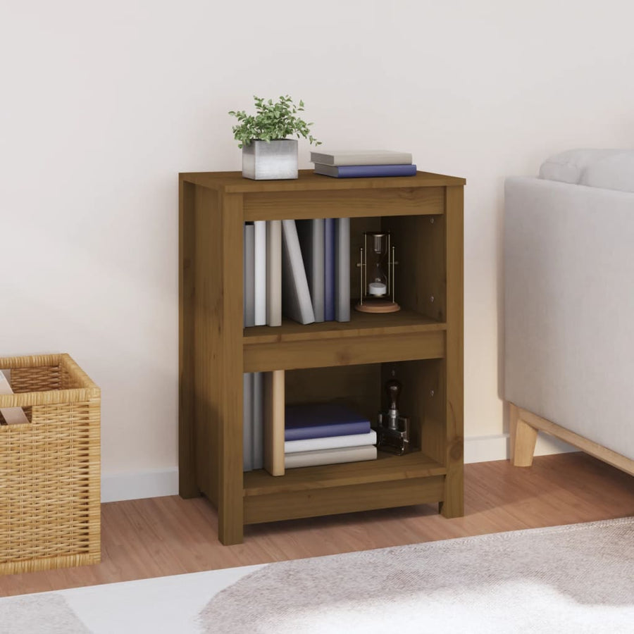 Boekenkast 50X35X68 Cm Massief Grenenhout Honingbruin