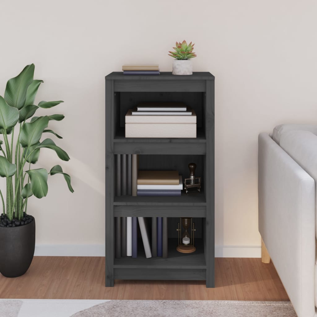 Boekenkast 50X35X97 Cm Massief Grenenhout Grijs