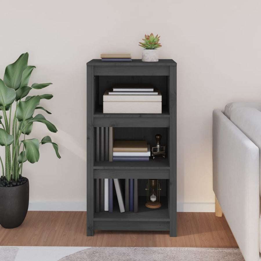 Boekenkast 50X35X97 Cm Massief Grenenhout Grijs