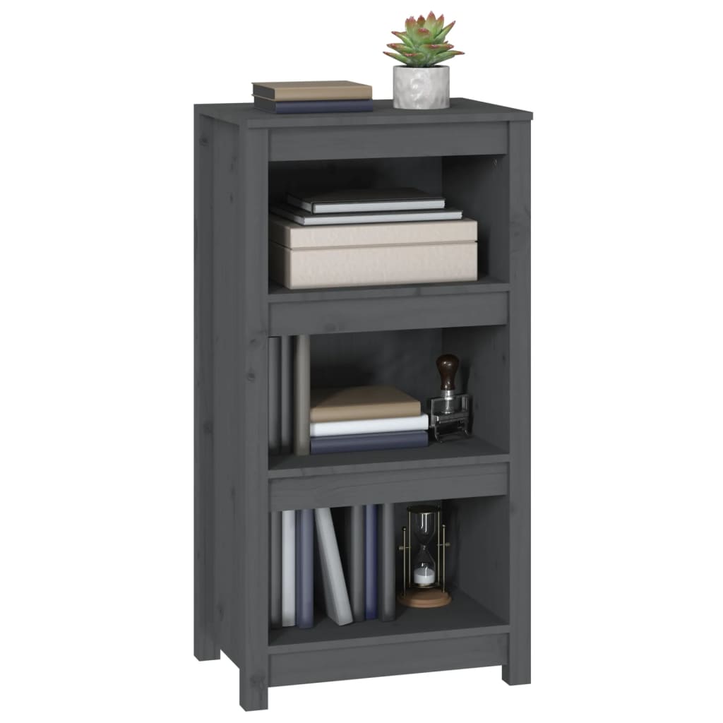 Boekenkast 50X35X97 Cm Massief Grenenhout Grijs