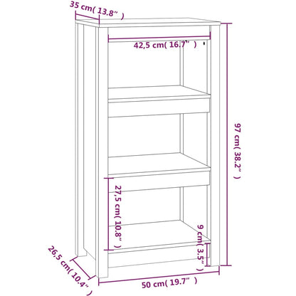 Boekenkast 50X35X97 Cm Massief Grenenhout Grijs