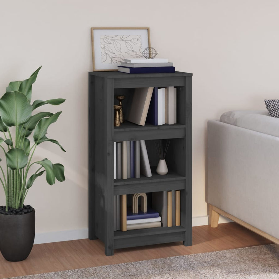 Boekenkast 50X35X97 Cm Massief Grenenhout Grijs