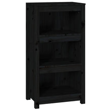 Boekenkast 50X35X97 Cm Massief Grenenhout Zwart