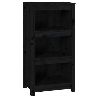 Boekenkast 50X35X97 Cm Massief Grenenhout Zwart