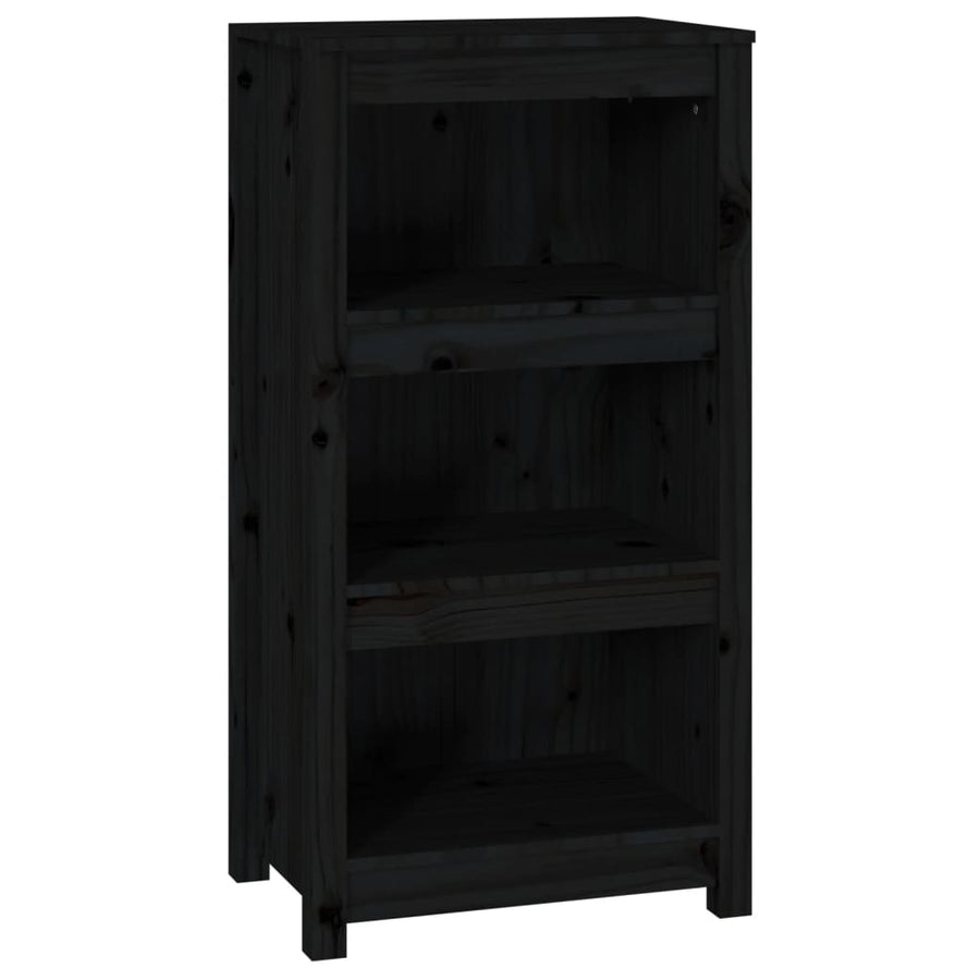 Boekenkast 50X35X97 Cm Massief Grenenhout Zwart