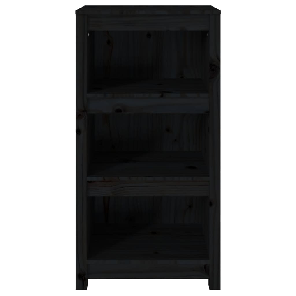 Boekenkast 50X35X97 Cm Massief Grenenhout Zwart