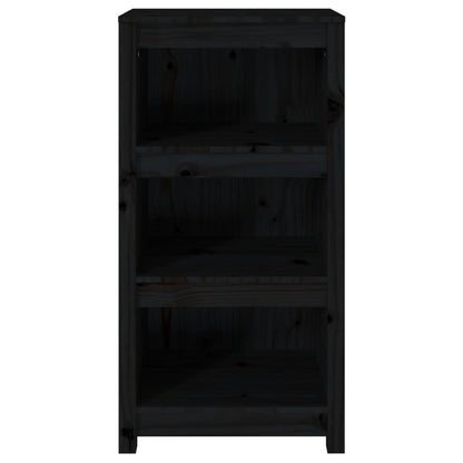 Boekenkast 50X35X97 Cm Massief Grenenhout Zwart