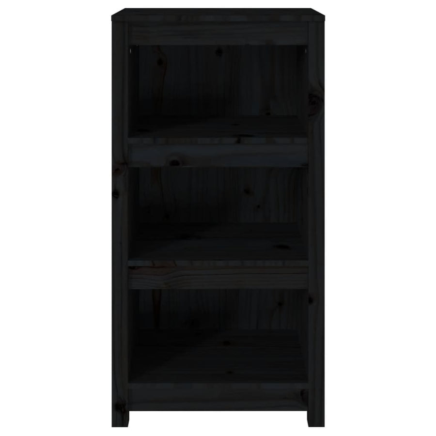 Boekenkast 50X35X97 Cm Massief Grenenhout Zwart