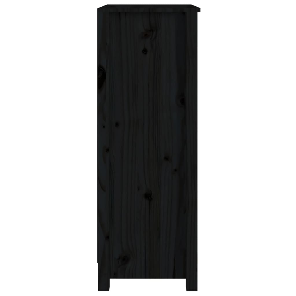 Boekenkast 50X35X97 Cm Massief Grenenhout Zwart