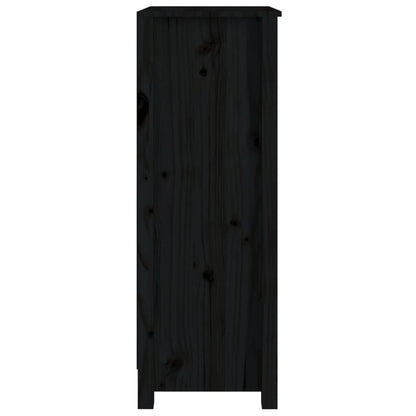 Boekenkast 50X35X97 Cm Massief Grenenhout Zwart