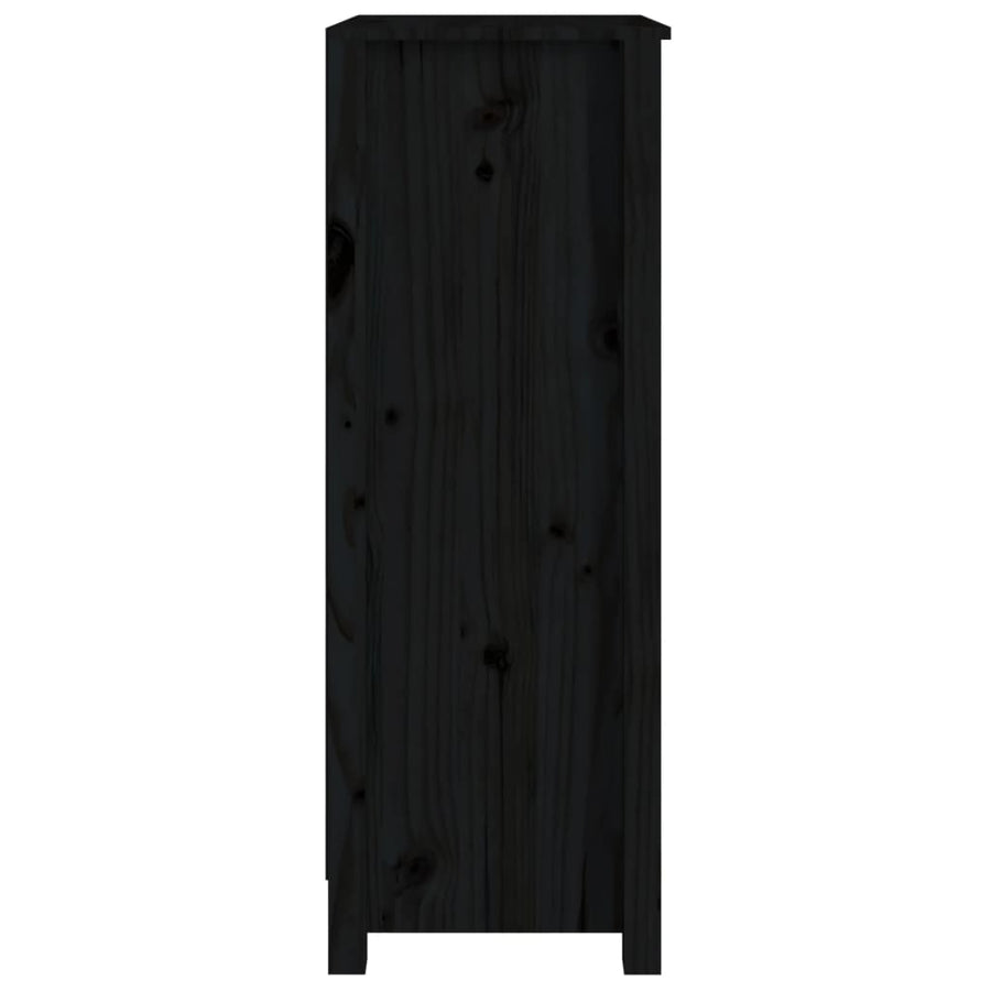 Boekenkast 50X35X97 Cm Massief Grenenhout Zwart