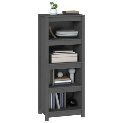 Boekenkast 50X35X125,5 Cm Massief Grenenhout Grijs