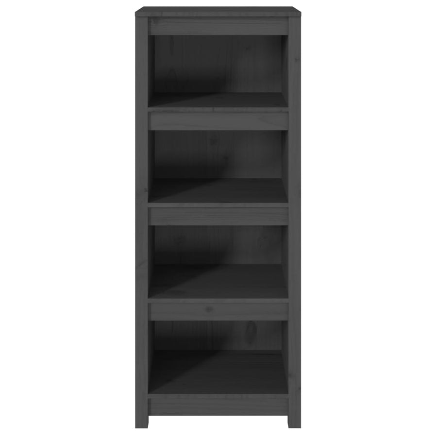 Boekenkast 50X35X125,5 Cm Massief Grenenhout Grijs
