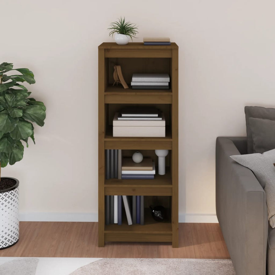 Boekenkast 50X35X125,5 Cm Massief Grenenhout Honingbruin