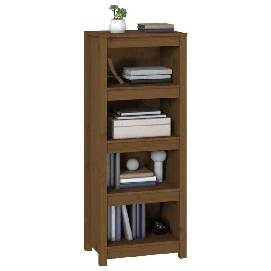Boekenkast 50X35X125,5 Cm Massief Grenenhout Honingbruin