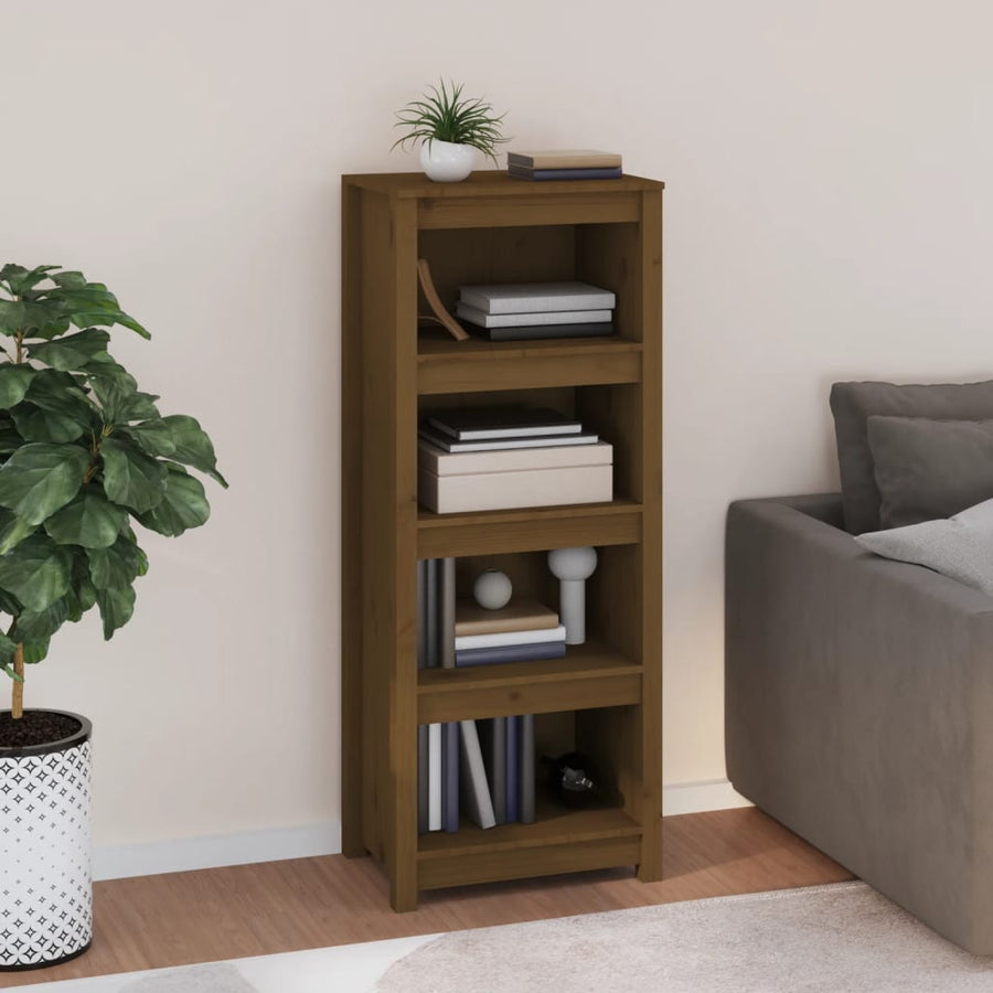 Boekenkast 50X35X125,5 Cm Massief Grenenhout Honingbruin