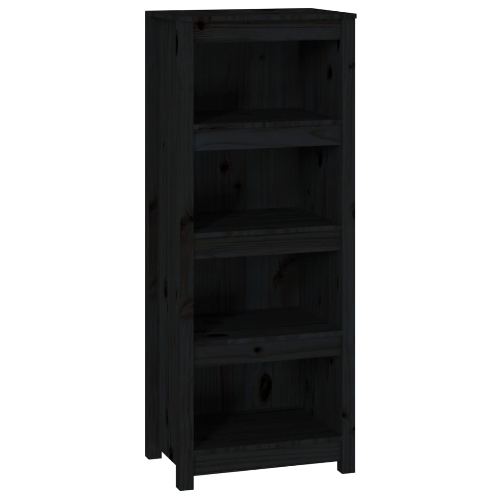 Boekenkast 50X35X125,5 Cm Massief Grenenhout Zwart