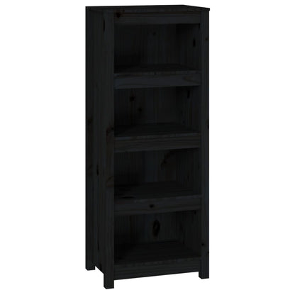 Boekenkast 50X35X125,5 Cm Massief Grenenhout Zwart