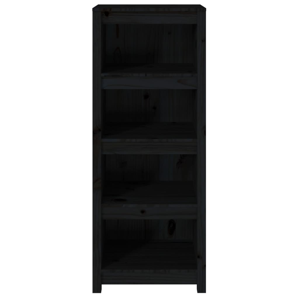 Boekenkast 50X35X125,5 Cm Massief Grenenhout Zwart