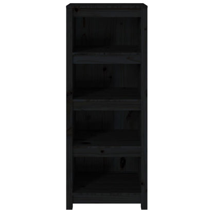 Boekenkast 50X35X125,5 Cm Massief Grenenhout Zwart