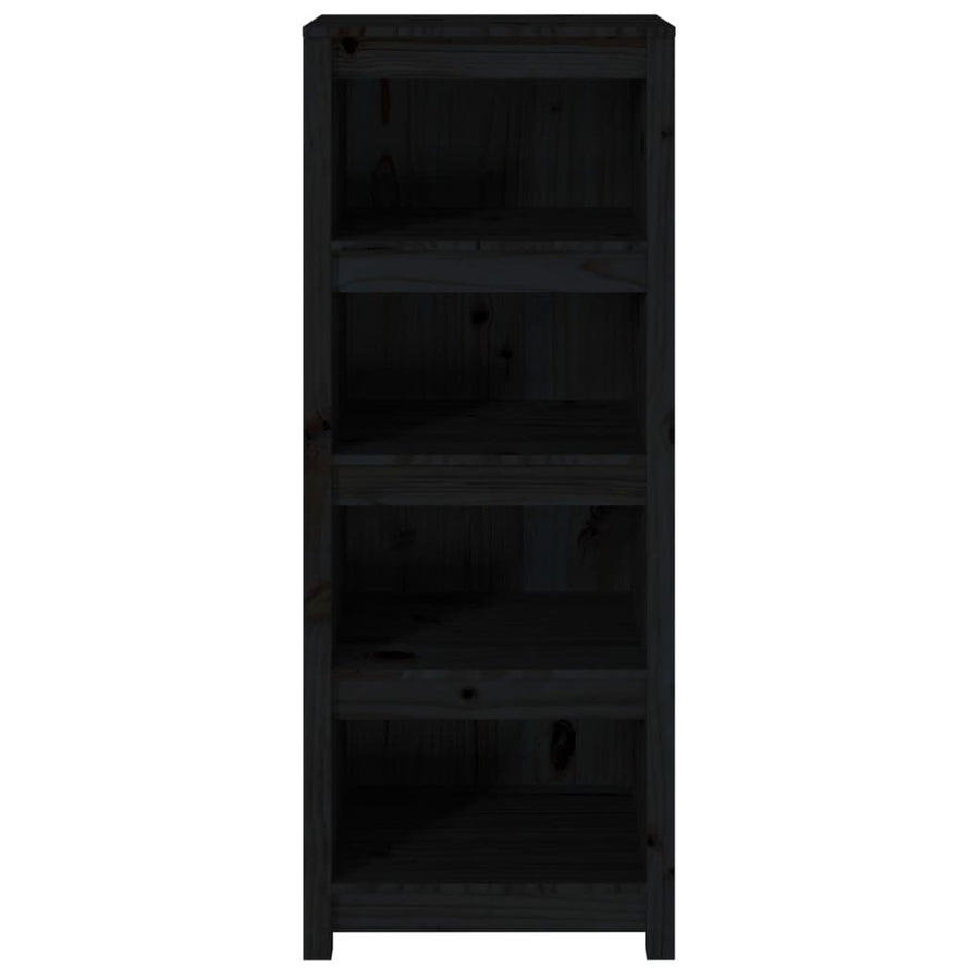 Boekenkast 50X35X125,5 Cm Massief Grenenhout Zwart