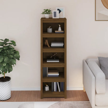 Boekenkast 50X35X154 Cm Massief Grenenhout Honingbruin