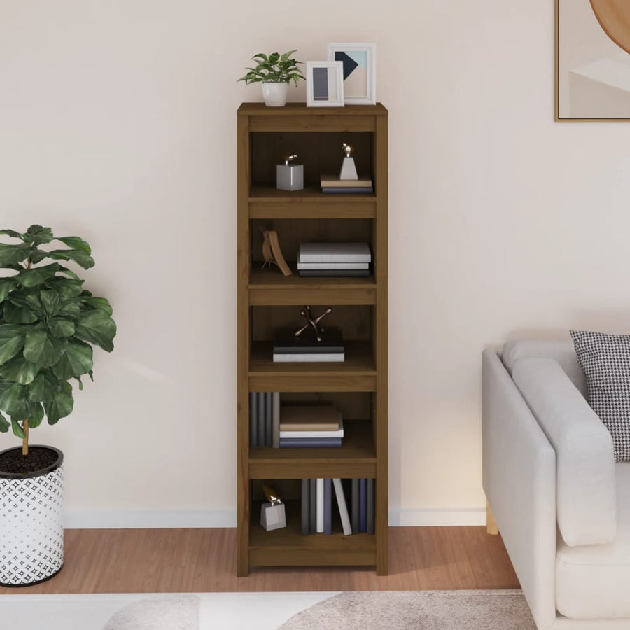 Boekenkast 50X35X154 Cm Massief Grenenhout Honingbruin