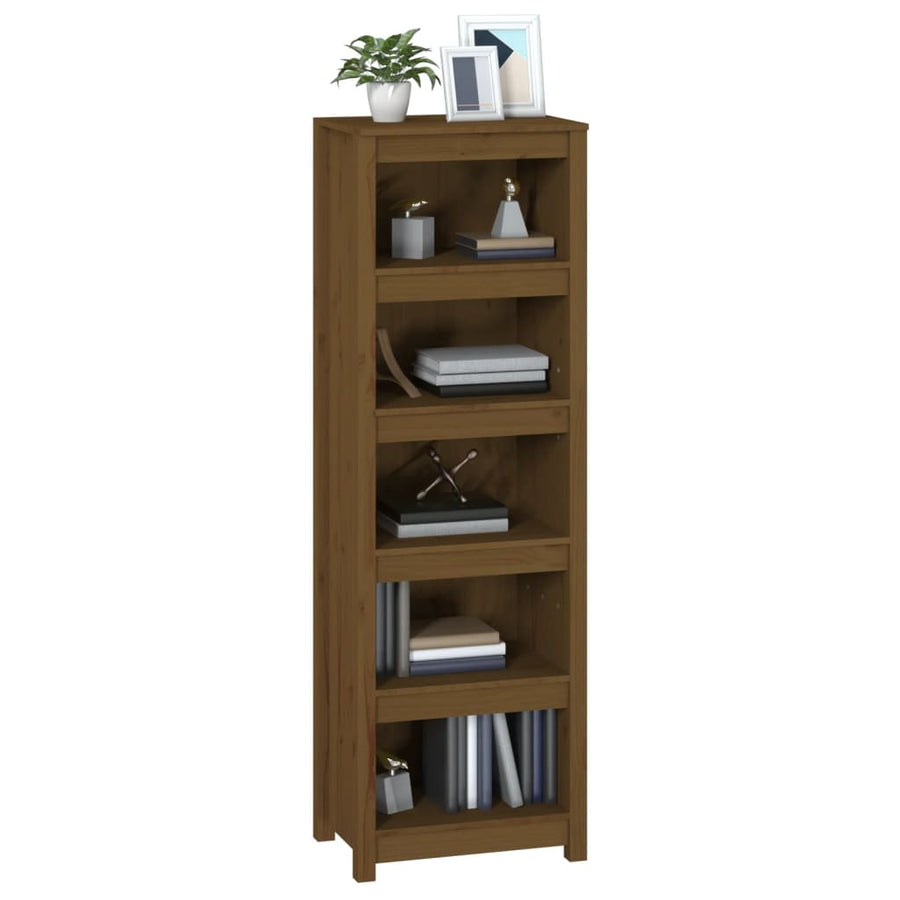Boekenkast 50X35X154 Cm Massief Grenenhout Honingbruin