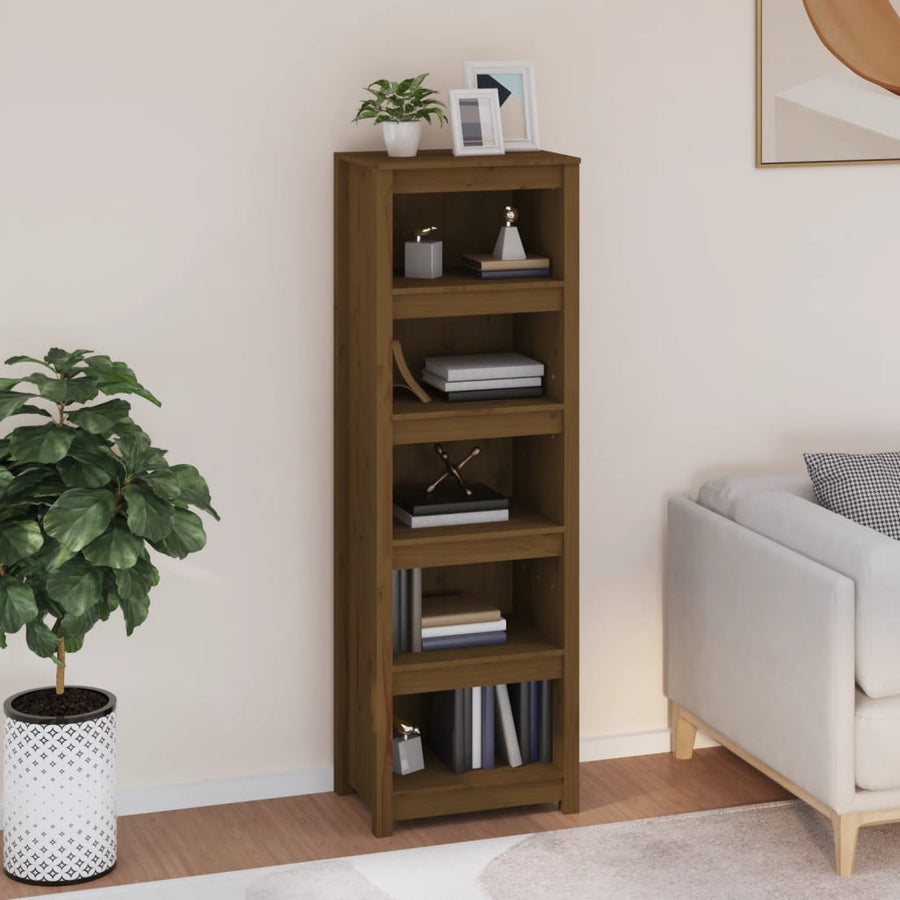Boekenkast 50X35X154 Cm Massief Grenenhout Honingbruin