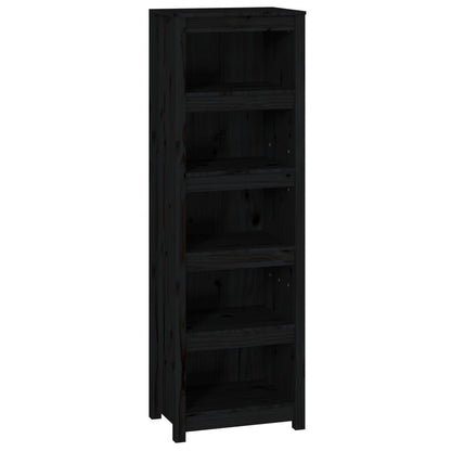 Boekenkast 50X35X154 Cm Massief Grenenhout Zwart