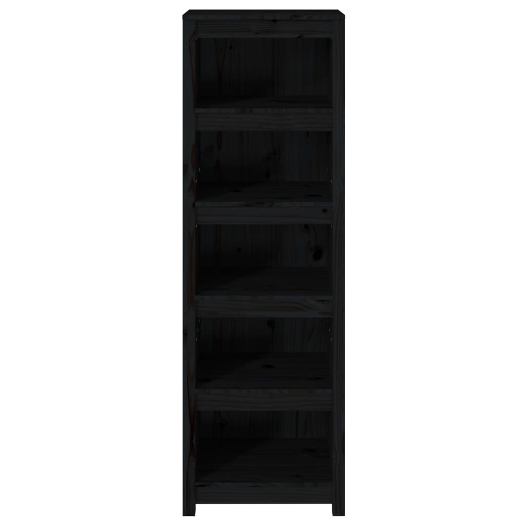 Boekenkast 50X35X154 Cm Massief Grenenhout Zwart