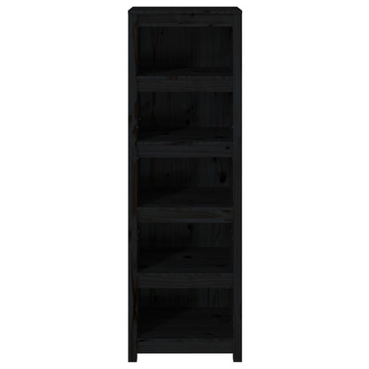 Boekenkast 50X35X154 Cm Massief Grenenhout Zwart