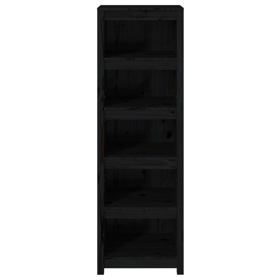 Boekenkast 50X35X154 Cm Massief Grenenhout Zwart