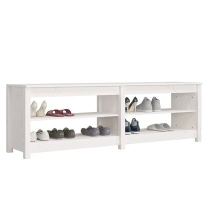 Schoenenbank 60X36,5X50 Cm Massief Grenenhout Wit