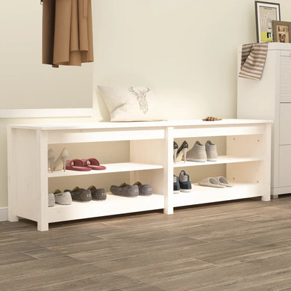 Schoenenbank 60X36,5X50 Cm Massief Grenenhout Wit