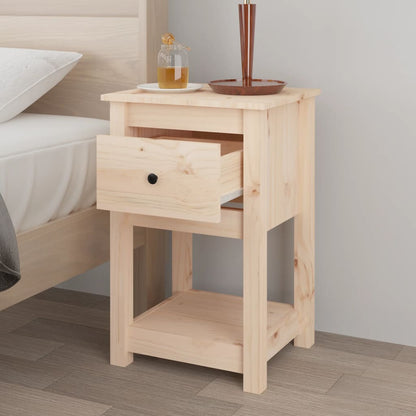 Nachtkastje 40X35X61,5 Cm Massief Grenenhout