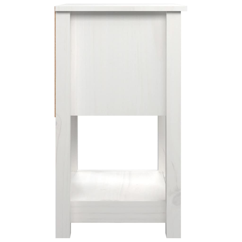Nachtkastje 40X35X61,5 Cm Massief Grenenhout Wit