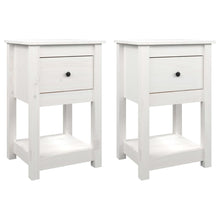 Nachtkastjes 2 St 40X35X61,5 Cm Massief Grenenhout Wit