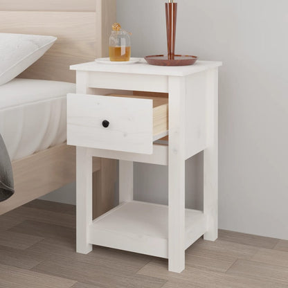 Nachtkastjes 2 St 40X35X61,5 Cm Massief Grenenhout Wit