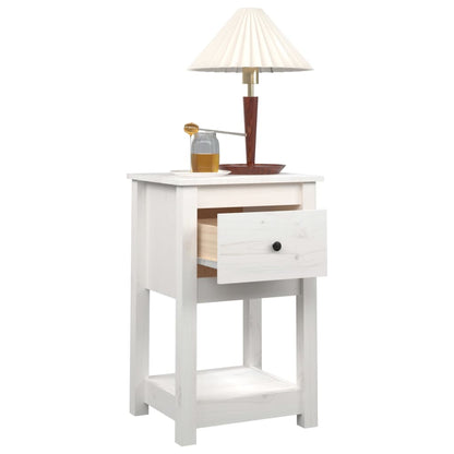 Nachtkastjes 2 St 40X35X61,5 Cm Massief Grenenhout Wit