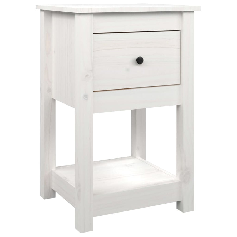 Nachtkastjes 2 St 40X35X61,5 Cm Massief Grenenhout Wit