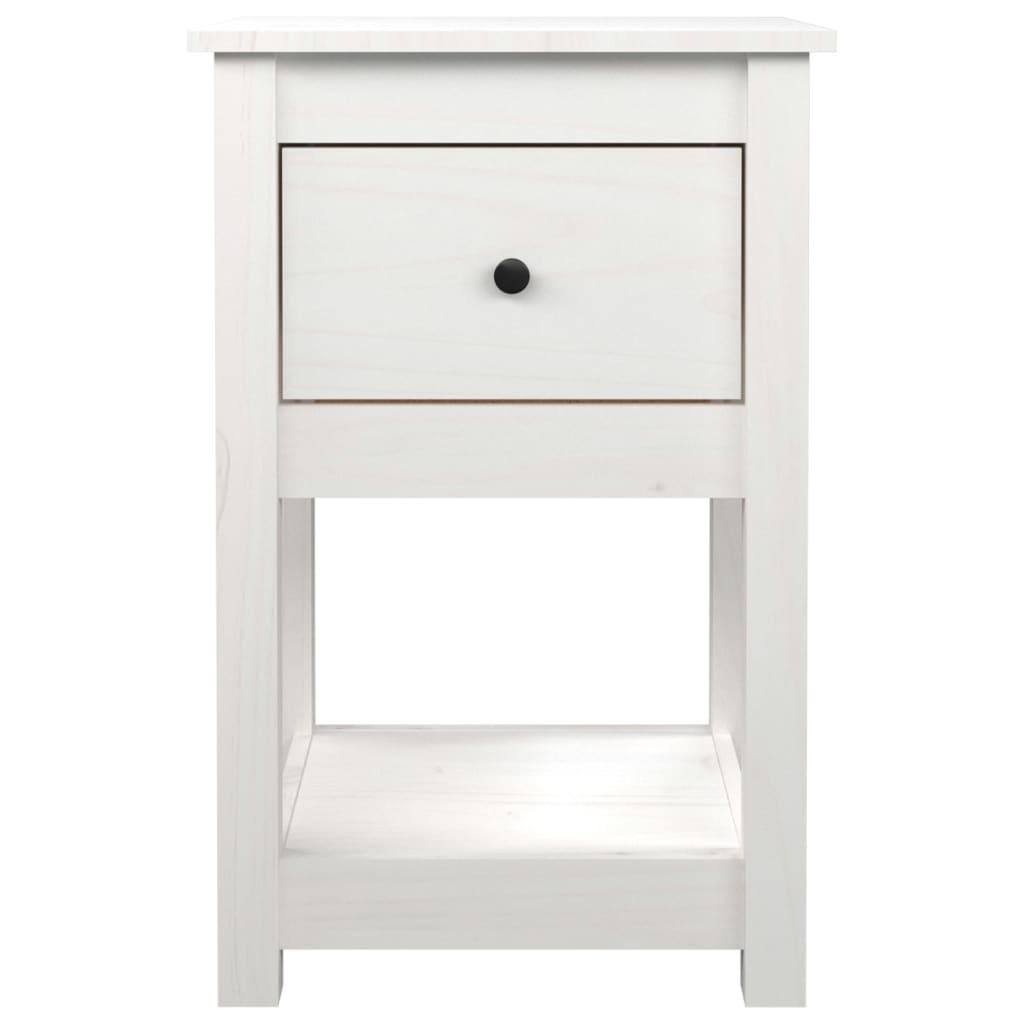 Nachtkastjes 2 St 40X35X61,5 Cm Massief Grenenhout Wit
