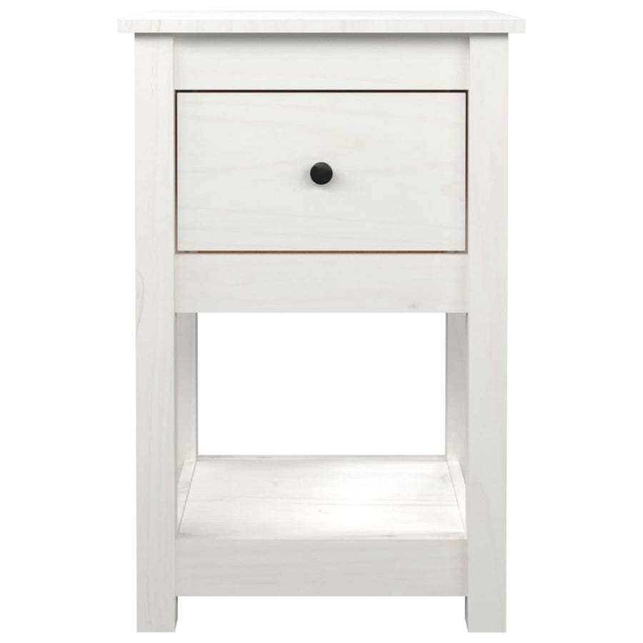 Nachtkastjes 2 St 40X35X61,5 Cm Massief Grenenhout Wit
