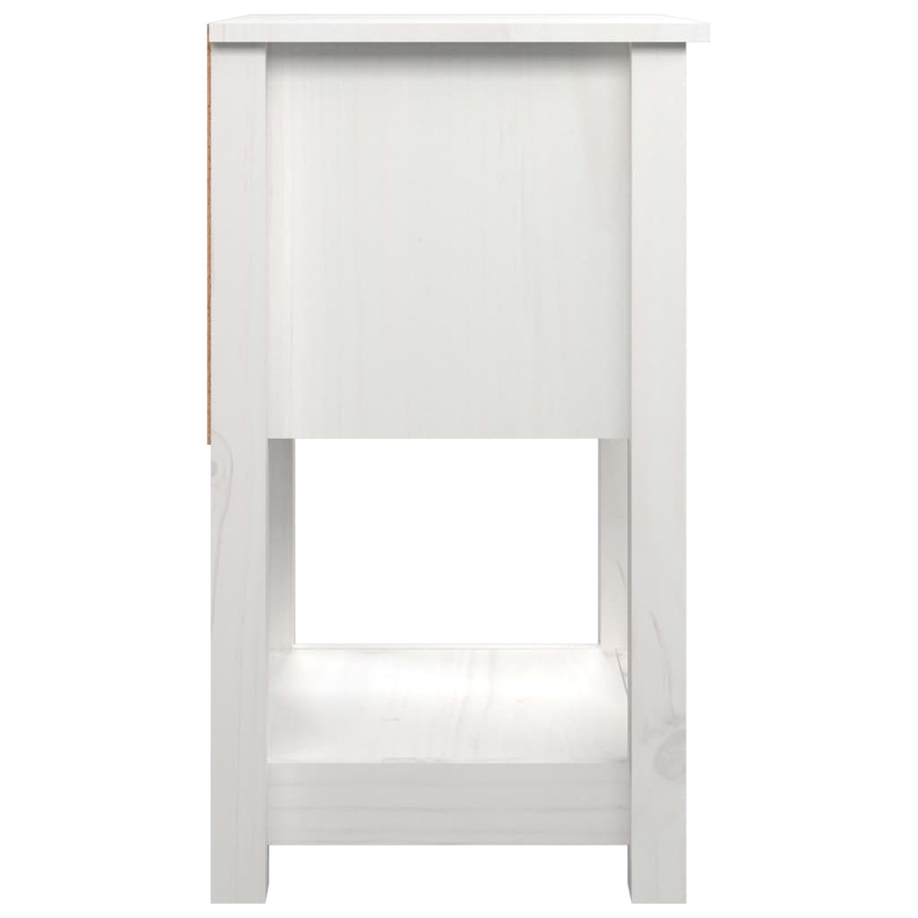 Nachtkastjes 2 St 40X35X61,5 Cm Massief Grenenhout Wit