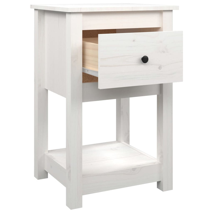 Nachtkastjes 2 St 40X35X61,5 Cm Massief Grenenhout Wit