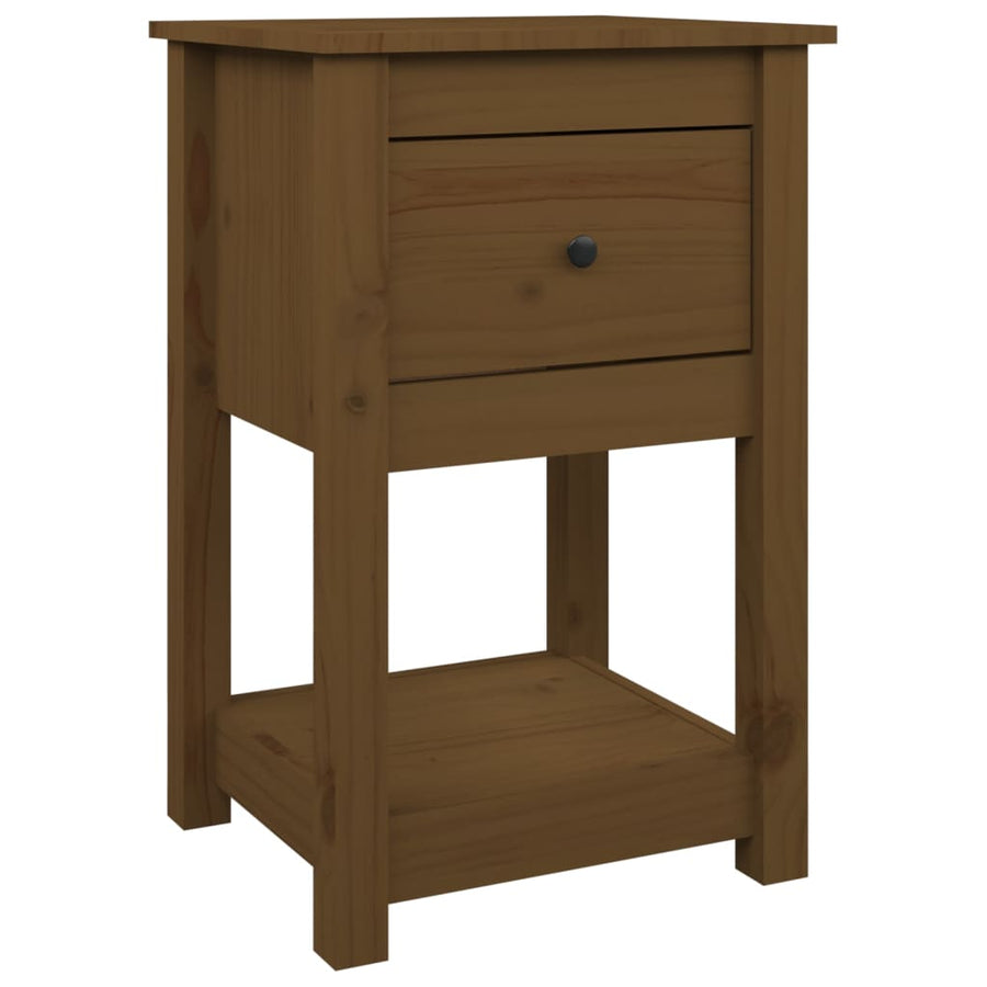 Nachtkastje 40X35X61,5 Cm Massief Grenenhout Honingbruin