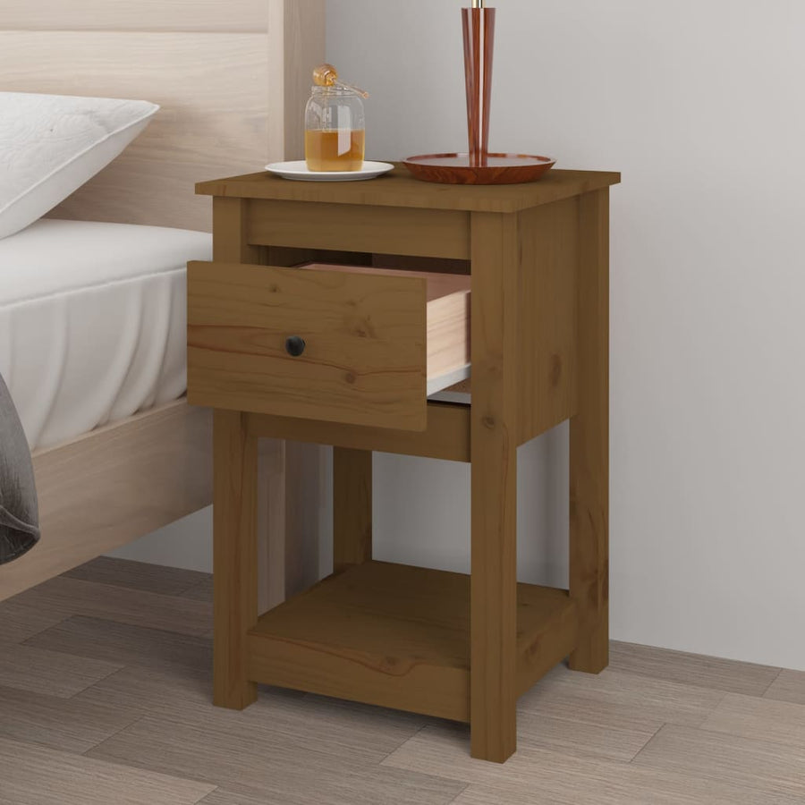 Nachtkastje 40X35X61,5 Cm Massief Grenenhout Honingbruin