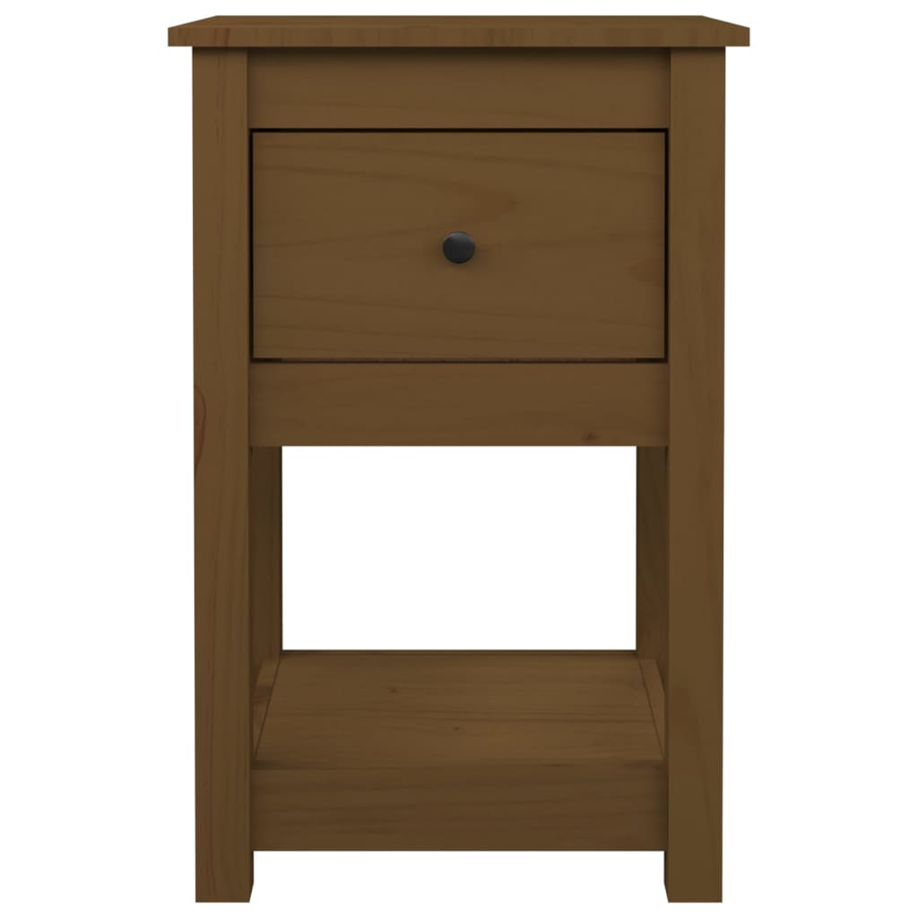 Nachtkastje 40X35X61,5 Cm Massief Grenenhout Honingbruin